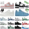 Scarpe da uomo firmate Sneaker da ginnastica in rilievo sovrapposizioni bianco nero azzurro abloh verde denim rosa rosso Pelle verniciata Blackluxurys Virgil sneakers casual da ginnastica