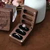 Torebki biżuterii vintage drewniane pierścienie pudełko zaręczyny