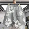 Heren Shorts Heren Shorts Designer Bloemen Grafisch Harajuku Oversized Shorts Vrouw Casual Print Streetwear Korte Broek T240223