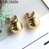 Stud Earrings 6Pairs Fashion Round Ball Smooth Drop Huggie Gold Silver Color Metal Geometric Statement Jewelry Women Gift