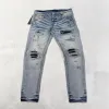 24 Designer Herenjeans Echte foto's Hiphop Mode Rits Wasbaar Alfabet Jeans Retro Mode Herenontwerp Motorrit Slim Fit Jeans Maat 28-40.944273143