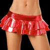 Skirts Skorts 2021 Sexy LaTeX Skirt Women Pole Dancing Club Wear Short 9 Colors Patent Leather Micro Mini YQ240223