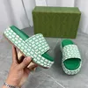 Designer Sandaler Luxury Slippers Summer Women Shoes Shaped Flora Slides Molded Footbed Tonal Rubber Sole med Fashion Letters Canvas Jacquard toppkvalitet