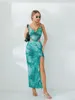 Vestidos de trabalho Summer Summer 2 peças saia espaguete com cinta de renda pura colheita top body bodycon slit midi roupas de vestido