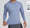Lulus Men hoodie snabb torkskjorta med lång ärm som kör träning t andlig kompression ridning topp stilfull och lös