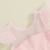 Vestidos de menina bebê criança meninas princesa vestido de tule manga voadora gola redonda estampa de bolinhas suíças