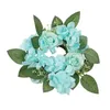 Decorative Flowers Candle Ring Wreath Artificial Rose For Home Thanksgiving Wedding
