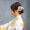 Bandanas sommar yukata hårillbehör blomma japanska klipp för kvinnor blommor järn charms