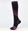 VStriped Knee High Compression Socks Men Women Sports Cotton Socks Fit Athletic Running Nurses Flight Travel Recovery Stockings Underwear ZZ