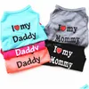 Hondenkleding 6 kleuren kleding zoals papa en mama Puppy shirts Effen kleur Kleine honden T-shirt Katoen Dierbenodigdheden Uitloper Groothandel Dhluz