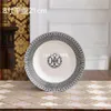 Simples 4 pçs conjunto moderno design preto e branco osso china ocidental talheres conjuntos de jantar porcelana xícara de café e pires gi238n