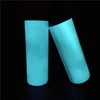 Total straight non tapered all straight Glow In The Dark mugs cups tumblers with sliding lid and straw for Sublimation Transfer Heat Press Printing,sold by case