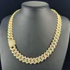 Fine Jewelry 20 Mm Sterling Sier Gold Plated Custom Moissanite Iced Out Miami Cuban Link Chain Necklace