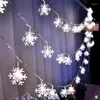 Strängar LED snöflinga stränglampor snö fairy garland dekoration för julgran år rumets alla hjärtans dag batteri drivs