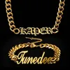 Hot selling stainless steel Cuban chain with English name necklace hip-hop mens exaggerated jewelry accessories