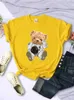 Koszulki damskie Teddy Bear astronauta drukarnia T-shirt żeńskie swobodne sport