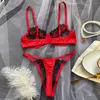 Bras Sets Floral Embroidery Underwear Set Cut-out Unpadded Bra Panties Lace With Adjustable Straps