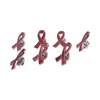 Broches 10pcs Red Ribbon Pin Esmalte Lapela Pins para aumentar a conscientização do HIV e gota de coração