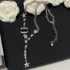 Charm Dames Designer Hangers Parelkettingen Ketting Merk Letter Hanger Diamanten ketting Choker 18k goud Koper Heren Dames Bruiloft Sieraden Accessoires Geschenken