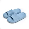 Platform Slippers for summer indoor home anti slip bathroom shower couples thick soled light blue