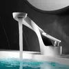Bathroom Sink Faucets White Light Luxury Art Creative Basin Wash And Cold All Copper Single Hole Cabinet Faucet Proof