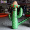 Groothandel 4mH (13,2 ft) Geweldige handgemaakte advertentie opblaasbare cartoon cactus Air geblazen kunstmatige planten Karakter voor feestevenement Show Decoration Toys Sport