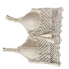 Kvinnors tankar Kvinnor Summer Hollow Crochet Knit Crop Top Lace-up Front V-Neck Cami Vest