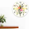 Wandklokken Bee Circle Dot aquarel bloem bedrukte klok moderne stille woonkamer woondecoratie hangend horloge