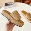 Designer Luxury Sandals Women's Knitted Design Slippers Gold Buckle Black Brown Swimming Pool Women's Casual Sandals 01
