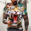 Verão vintage t camisa para homem leão gráficos 3d impressão moda manga curta camiseta roupas masculinas oversized camiseta streetwear