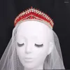 Fermagli per capelli Lusso Verde Opale Cristallo Strass Corona Principessa Copricapo Diademi nuziali Corone Diadema Accessori per gioielli da sposa per feste