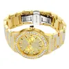 Estilo hip hop personalizado moissanite diamante relógio bling jóias masculino ouro relógio de luxo diamante