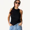 Tanks pour femmes Summer Knit Tank Top Sans manches Femmes Sexy T-shirt Blanc Off Épaule Côtelée Noir Casual Tops Y2K