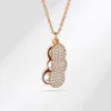 Hangers KOFSAC Leuke Prachtige Pinda Hanger Ketting Voor Vrouwen Valentijnsdag Cadeau S925 Zilver Rose Gouden Sieraden Parel Zirkoon