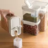 Butelki do przechowywania pojemnik na żywność przezroczyste pudełko kuchenne do ryżu zbożowego uszczelnionego kubkami pomiarowymi zbiornikami ustawionymi