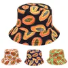 Berets Mens Bucket Hats Papaya Printed High Quality Reversible Panama Fisherman Cap Hawaii Korean Summer Outdoor Uv Protection Sun