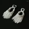 Stud Earrings Brass Chunky Tassel Drop Women Jewelry Punk Party T Show Gown Runway Korean Japan INS