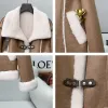 Pelliccia 2023 Nuove Donne Ragazza Shearling di Pecora Caldo Gira Imbottiture Collare Cappotti Corti Della Signora Giacca di Lana di Agnello Cappotto Invernale Parka Naturale F09