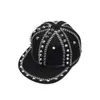 Ball Caps 2022 Adult Hip Hop PUNK Rock Full Spike Studs Rivets Snapback Men Bboy Cool Flat Peaked Baseball Hats 55-60cm301a