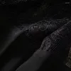 カジュアルドレス2024女性服ブラックレースオーバーレイタイ弓襟長い袖の長さ革ベルト付きラインブランドドレスs-xxl