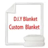 Filtar DIY Dina egna Pictuers 3D -tryckta anpassade Sherpa Filt Rectangle Fleece Wearable Throw för SOFA BED