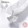 Hängen Modian Top Quality Pure 925 Sterling Silver Fashion Shell Shape Necklace For Girls Vogue Ginkgo Biloba Pendant Party Jewelry