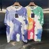 Designerski męski koszulka moda wiosna/lato top halo barwiony kolorowy liter