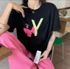 女性デザイナーTシャツサマーレタープリントTシャツ