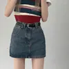 Skirts High Waist Skirt Women Mini Denim Vintage Korean-style A-line Skinny Summer Sweet Girls Bodycon All-match Trendy Gentle