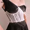 high Waist Lace Slimming Bustier Corset Shapewear Women Shaping Strap Girdles Lace Up Sequin Bustier Corset276b