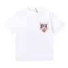 Small and trendy RHUDE wine red card printing hip-hop men and women's loose casual short sleeved T-shirt