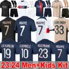 Psges Mbappe Soccer Jerseys Soccer Jersey 2024 Maillots Football Shirt Psgjersey Men Kids Kit Sets Uniform Enfants Lee Kangin O Dembele G.Ramos Kolo Muani Ugarte