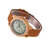 Relógios de pulso Mens Handmade Casual Fashional Strap Verawood Quartz Movimento Analog Wood Watch Relógio de Pulso