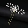 Hårklipp 1 PC Pearl Fork Fashion Flower Headpiece Elegant Bridal Bridesmaid Wedding Accessories Hairpin Proms Parties